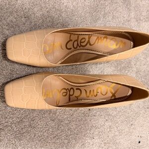 Sam Edelman Beth heels Beige Croc-Embossed Sz 7.5